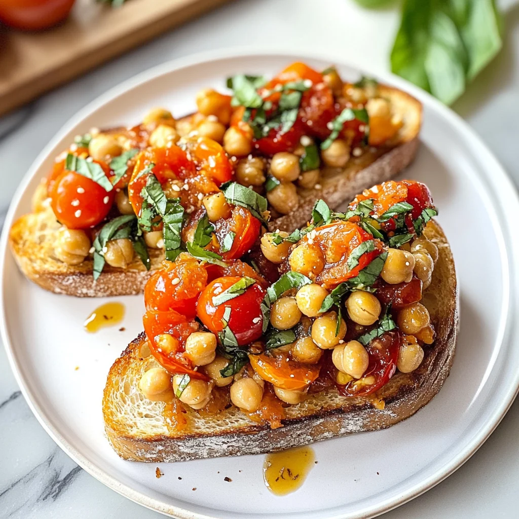 Smashed Chickpea Toast with Cherry Tomato Compote