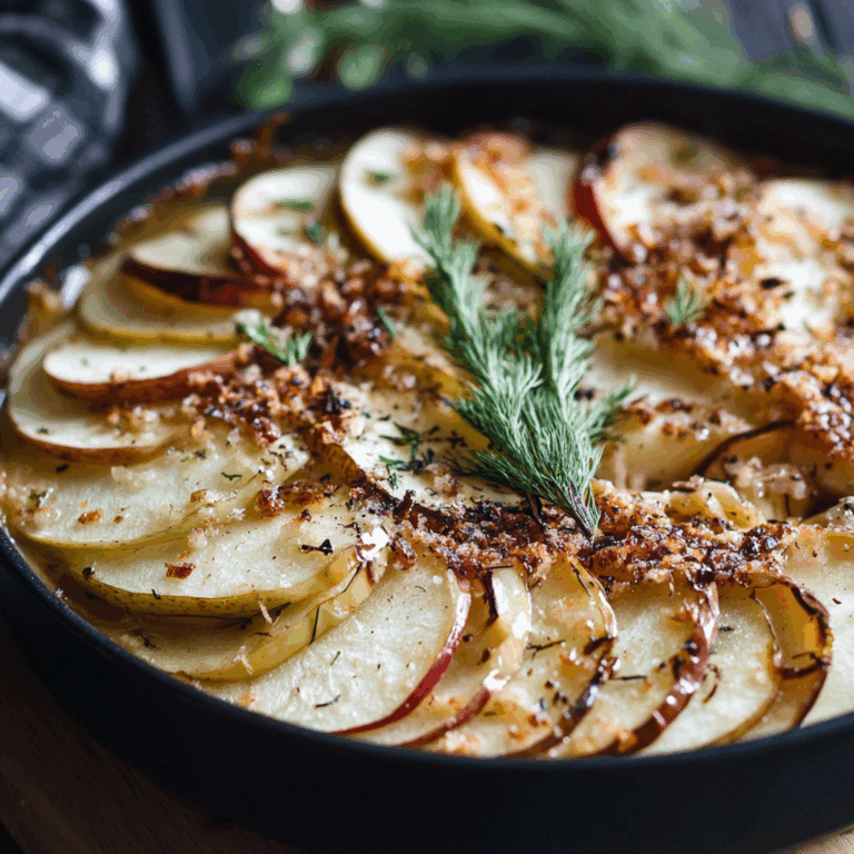 Caramelized Fennel and Apple Gratin