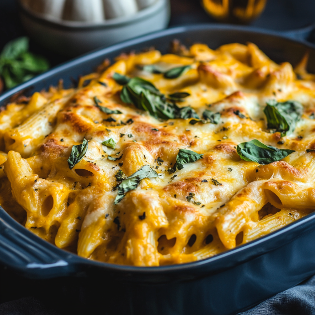 Cheesy Pumpkin Pasta Bake