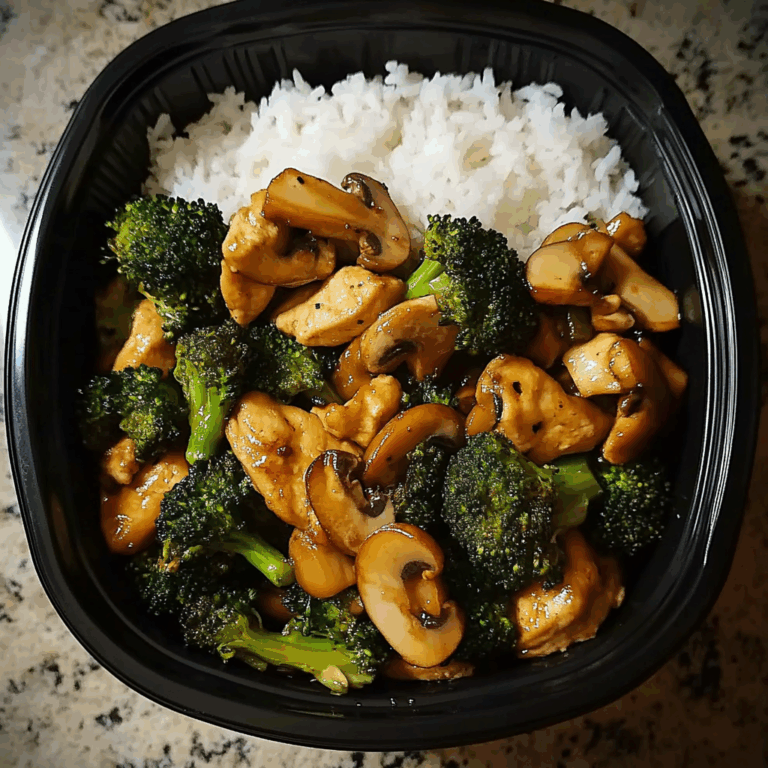 Chicken, Broccoli & Mushroom Stir-Fry with Steamed Rice