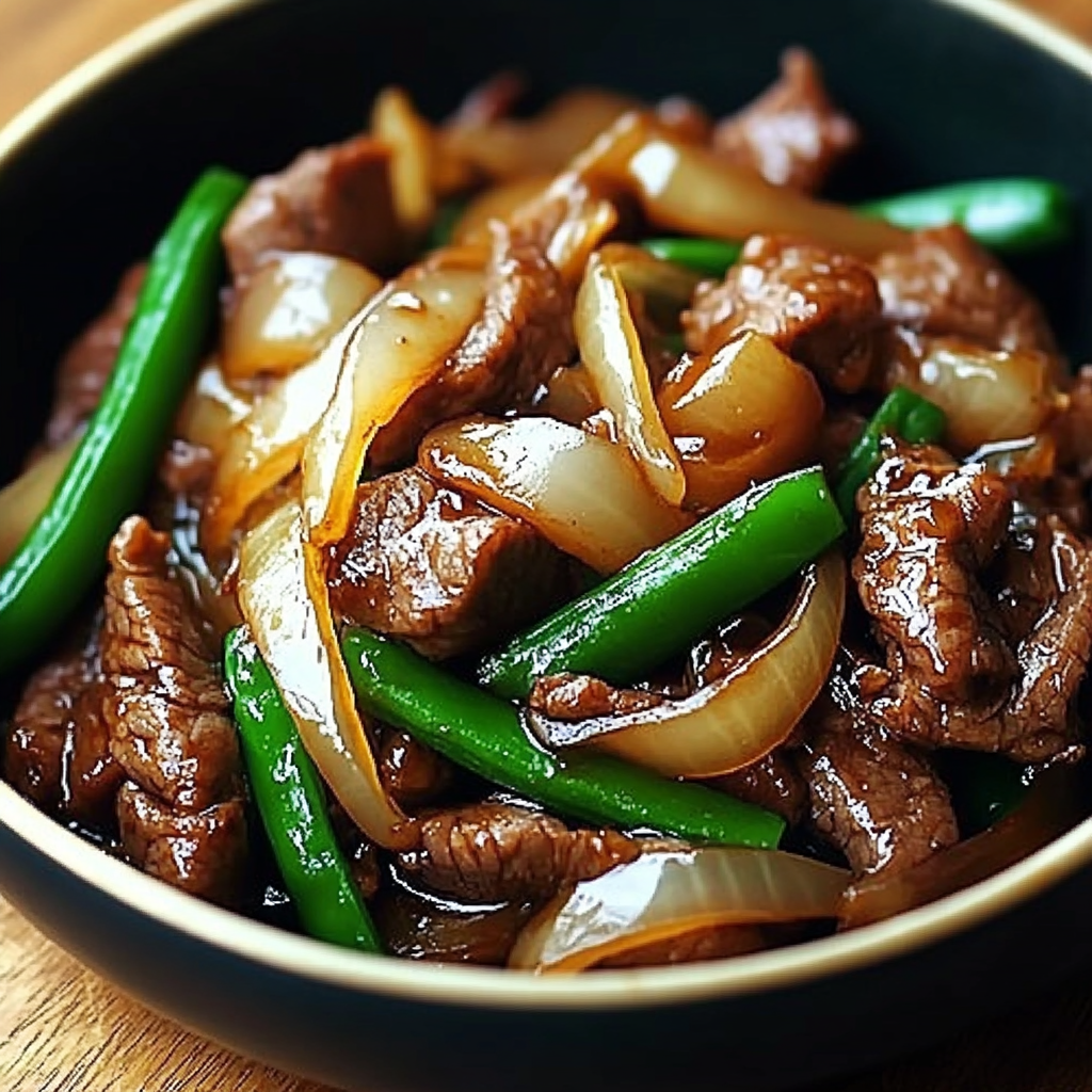 Chinese Beef Stir Fry with Caramelized Onions
