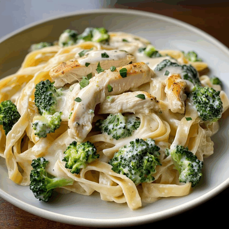 Creamy Chicken & Broccoli Fettuccine Alfredo